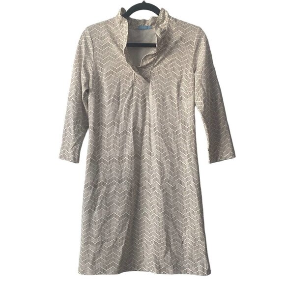 J. McLaughlin‎ Durham Dress Ruffle Neckline Catalina Cloth - Picture 1 of 4